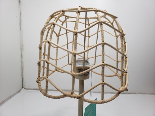 Pillowfort Table Desk Lamp Rattan Shade Boho Bohemian Modern Beige 18” New - Picture 7 of 7