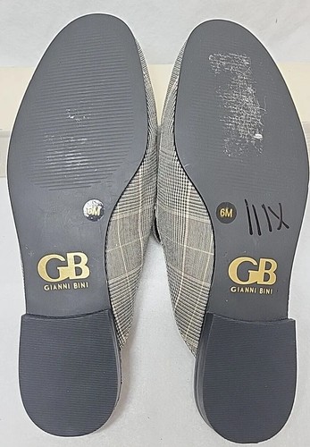 Gianni Bini Mulas Planas de Cuero Suela a Cuadros Punta Puntera 6 NUEVO - Imagen 10 de 10