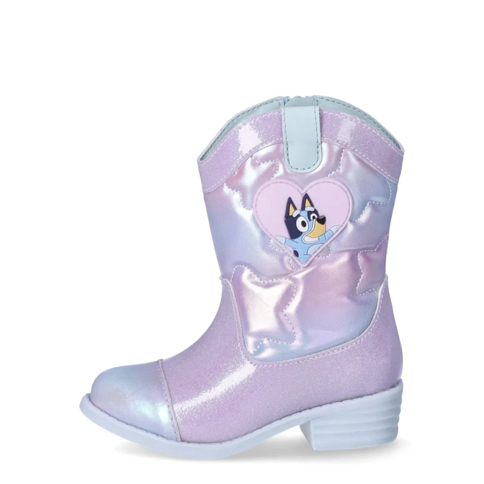Botas vaqueras azules para niñas talla 7 8 9 10 11 o 12 imitación cuero bingo Disney Foto 3 de 4