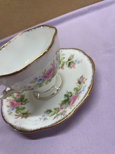 Royal Albert Moss Rose Cup and Saucer Multicolor Floral - Picture 10 of 19