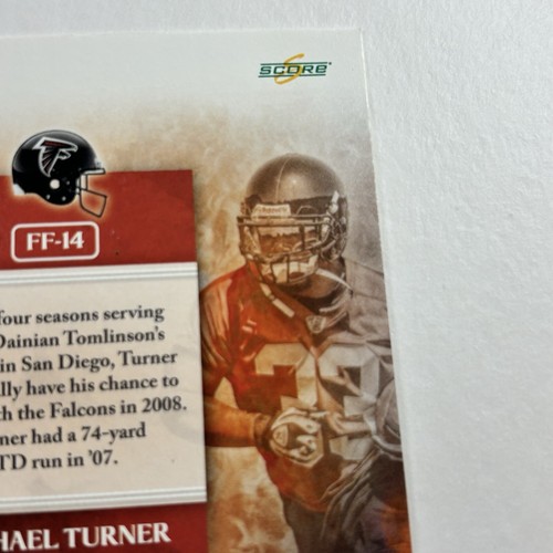 Michael Turner Football Karte 2008 Ergebnis Zukunft Franchise Atlanta Falcons #FF-14 - Bild 8 von 11