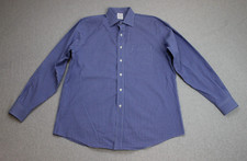 Brooks Brothers Shirt Mens 16 1/2 35 Blue Micro Check Non-Iron Cotton Regent Fit