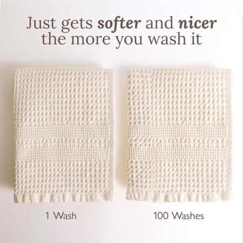 Elegant Waffle Weave Bath Towels Set - Super Absorbent, Machine Washable Cotton - Picture 8 of 9