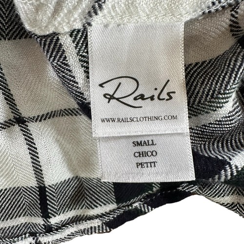 RAILS Hunter Plaid Shirt in Navy Snow Forest Long Sleeve Buttoned Women's Small - Picture 20 of 24
