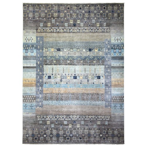 10'x13'8" Space Gray Afghan Kashkuli Soft Wool Hand Knotted Rug R71917 - Picture 1 of 12