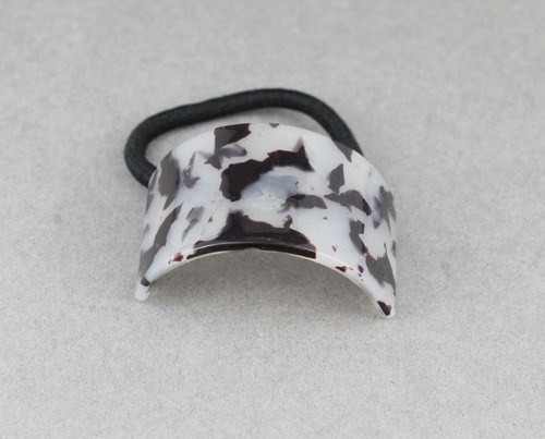 Weiß Schwarz Manschette Pferdeschwanz Halter Kunststoff Marmoriert Stretch Elastisch Pferdeschwanz Abdeckung - Bild 3 von 7