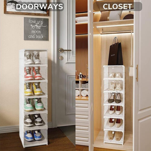 Shoe Box Storage Case Clear Boxes Foldable Stackable Transparent Organizer - Picture 8 of 11