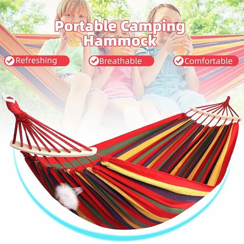 Outdoor Hammock Hanging Swing Camping Canvas Bedding Rope Safe Reliable Hammock - Picture 6 of 14