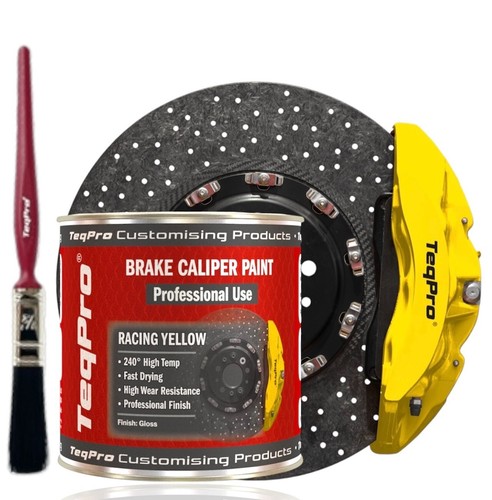 Kit de pintura para pinza de freno 240°C cepillo de pintura AMARILLO + limpiador de frenos + cepillo de alambre - Imagen 3 de 5