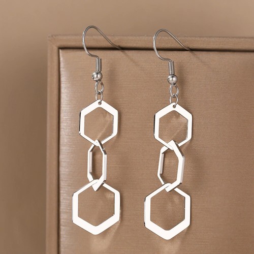 Pendientes colgantes geométricos de oro o plata para mujer de moda 1-285 - Imagen 2 de 6