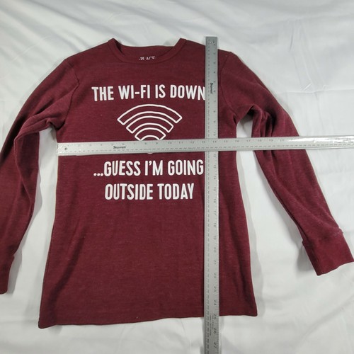 The Childrens Place Boys XL 14 Maroon Long Sleeve Shirt Millennial Tech Tee Top - Picture 3 of 8