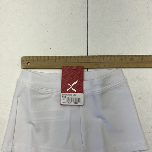 Capezio White Boy-Cut Low-Rise Shorts Girls Size 6 - Picture 6 of 6