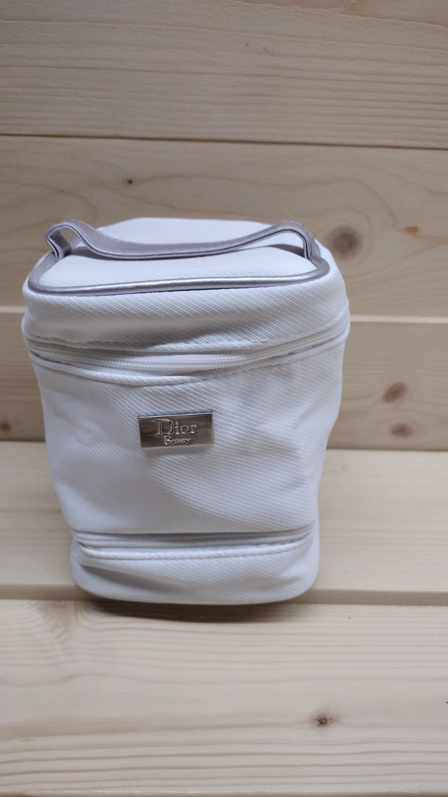 Sac de toilette double compartiment blanc faux cuir Dior 4