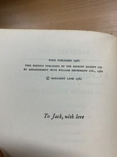 1961 MARGARET LANE "A CALABASH OF DIAMONDS" AFRICAN TREASURE HARDBACK BOOK (P3) - Picture 5 of 12