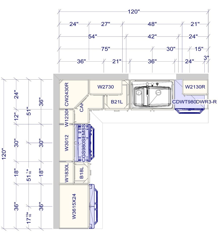 All Wood RTA 10X10 Classic Legacy Sea Shaker Navy Blue Kitchen Cabinets ...
