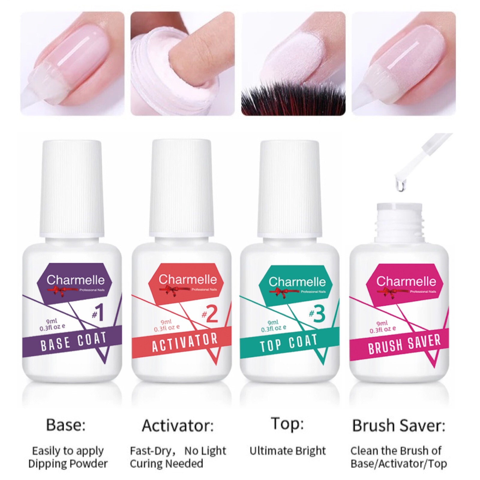 Nail Dipping Powder Set Chunky Glitter & Baby Boomer 7pc DIP SYSTEM Starter Kit - Picture 7 of 12