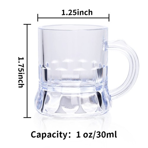 12 Pcs 1oz Mini plastic Beer Mug Shot Glasses for Birthday Wedding Party BBQ - Picture 8 of 8