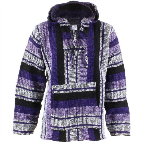 Mexikanischer Baja Hoodie Kapuzenpullover Jarga Drogenteppich Pullover Siesta Surfen Hippie Baha lila - Bild 1 von 3