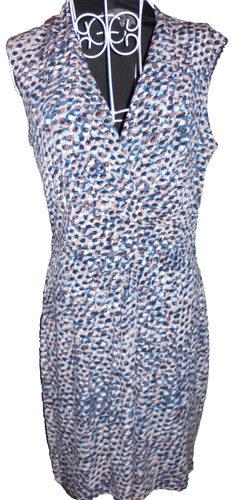 Nuevo Vestido Donna Ricco Nueva York Azul Elástico Estampado Imitación Envolvente Reino Unido 12-14