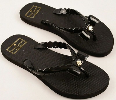 kate spade black bow flip flops