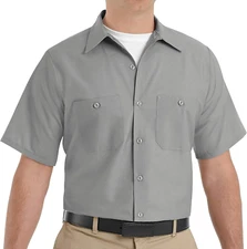 Men'S Industrial Work Shirt, Regular Fit, Short Sleeve