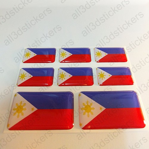 Sticker Philippines Resin Domed Stickers Philippines Flag 3D Vinyl Adhesive Car - Picture 2 of 3