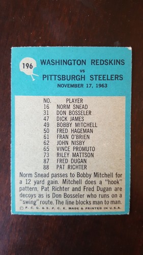 1964 Philadelphia football cards, complete your set - Picture 219 of 221