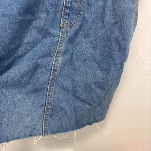 Overalls Blue Jean Skirt Pockets Belt Loops Casual Denim Outfit Womens Country L - Picture 5 of 9