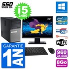 PC tour DELL 7010 Bildschirm 22 " Intel Core i5-2400 RAM 8Go SSD 960Go Windows