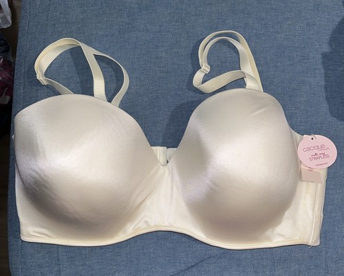 Cacique Lane Bryant 40F Bra Lightweight Multi Way Strapless UW Ivory Straps - Picture 2 of 3