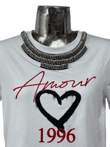 RIVER ISLAND T-Shirt NEW AMOUR & Neck Trim Womens Top Size UK L 16 EU384 RRP £30 - Picture 6 of 17