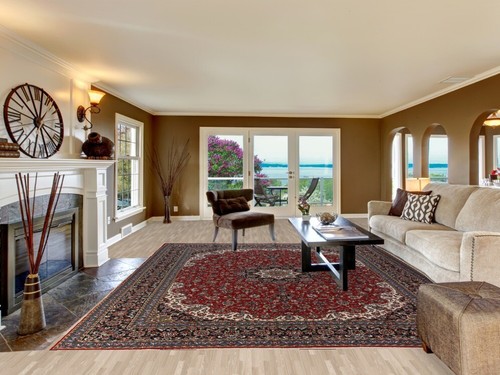 Red Floral Turkish Area Rug 10x13 ft Luxury Living Room Carpet - Picture 2 of 18