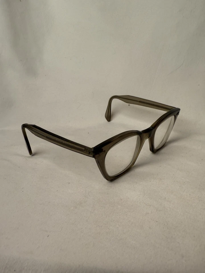 Gafas de seguridad con montura de cuerno gris óptico Glendale años 50 de colección años 60 GO Foto 2 de 4