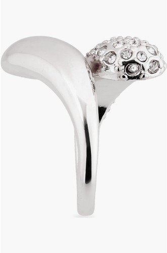 Kristall Bypass Ring Rhodium Nickel frei plattiert Größe 8 - UVP $50 - Bild 2 von 5