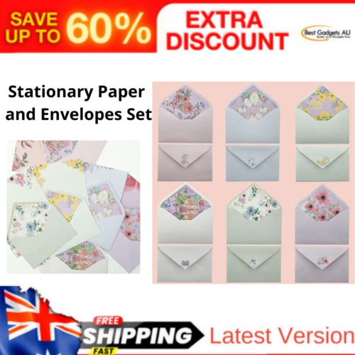 Stationary Paper and Envelopes Set Contain 48Sheets Writing Paper 5.9X7.7Inch - Picture 1 of 9