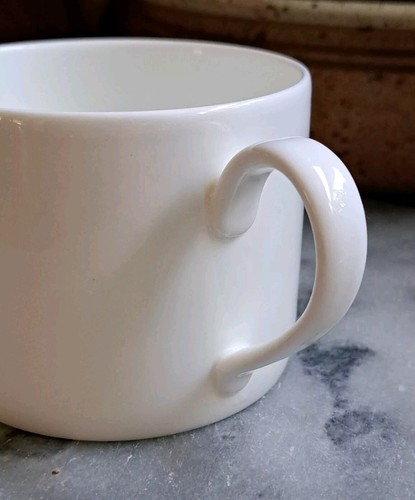 Dibbern White Fine Bone China Flat Coffee Mug Zylindrisch 14 Germany 10oz - Picture 3 of 9