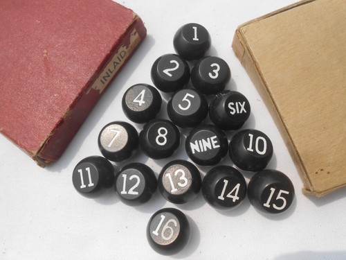 Brunswick-Balke-Collender TALLY SHAKE BALLS Black & White Pea Pool Billard - Bild 2 von 16