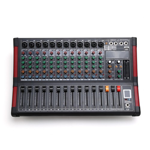 12 Channel Powered Bluetooth Audio Studio Mixer Digital Mixer Mixing Amplifier - Picture 11 of 12