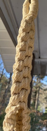 Macrame Plant Hanger With Brown Wooden Beads  - Picture 6 of 8