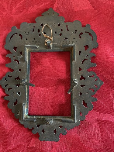 ANTIK Vintage verziertes Metall J.M MUSTERSCHUTZ DEUTSCH GESTEMPELT 333 RAHMENSPIEGEL - Bild 6 von 8