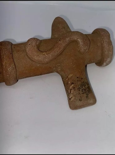 "Flauta antigua maya coleccionable hecha a mano de 8"" decoración del hogar solo para fines de cerámica" - Imagen 2 de 7