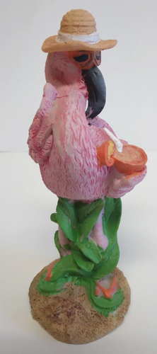 2 Vtg 5" Beach Flamingo Decoration Figurines Flip Flops Hat Sunglasses Lifebuoy - Picture 8 of 17