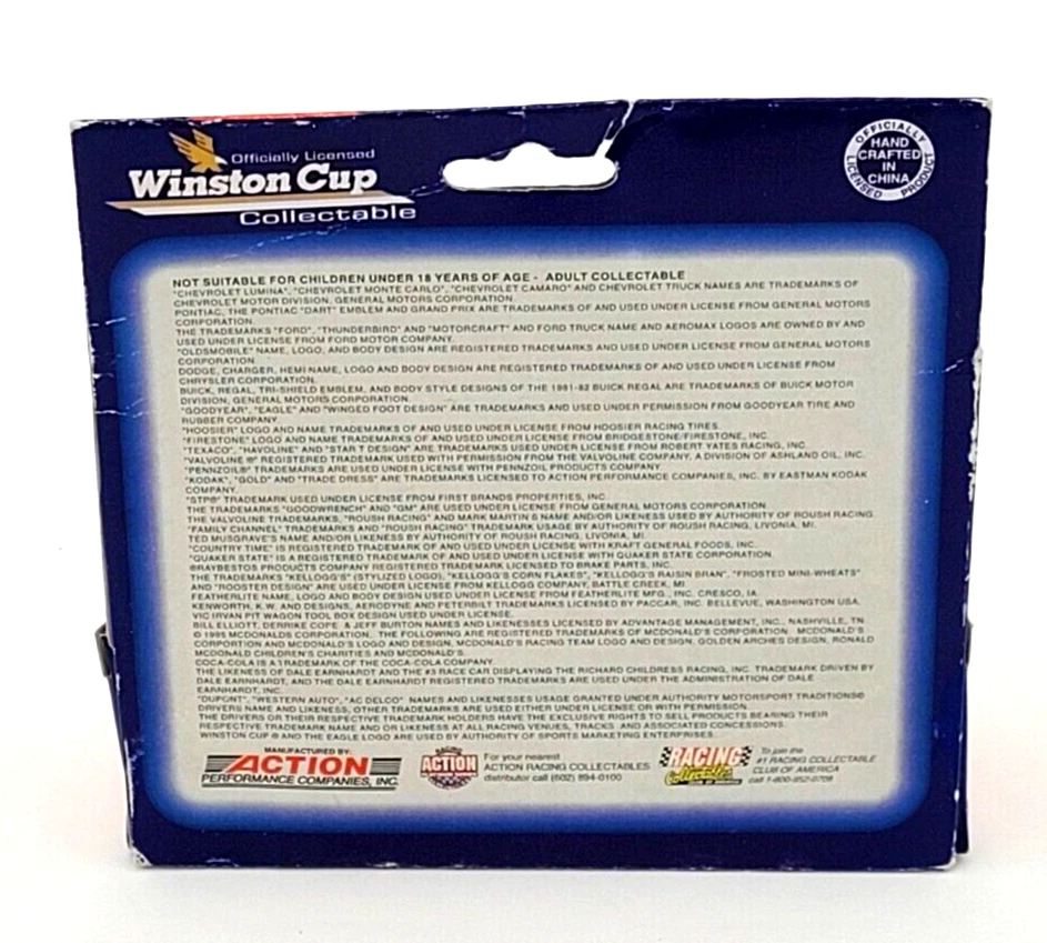 Ford Thunderbird 1995 Brett Bodine #11 Lowe's acción Nascar diecast escala 1:64 Foto 2 de 4