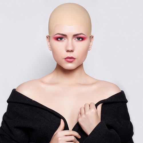 Bald Cap Wig Latex Makeup Stretchy Theater Accessory Miss Man - Picture 6 of 12