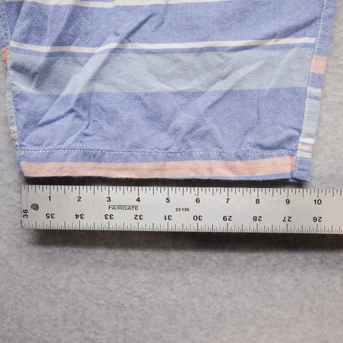 Free Planet Shorts Mens 36 Striped Cotton Pastels Light Blue White Pink Beach - Picture 8 of 12