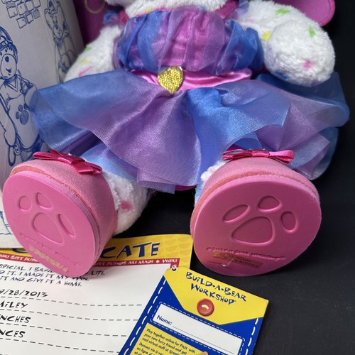 Build A Bear Sanrio Hello Kitty con puntos con caja de arco certificado de nacimiento y ropa 2013 de colección - Imagen 4 de 9