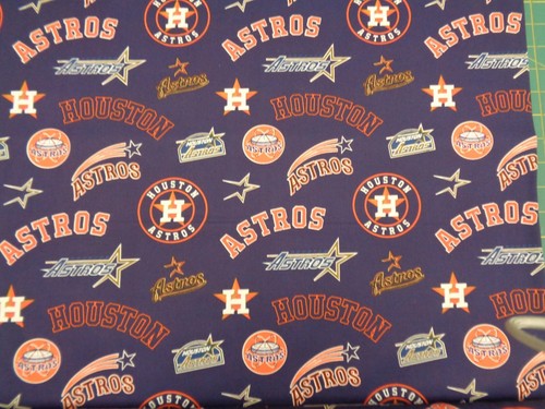 HOUSTON ASTROS MLB DESIGN 100% COTTON 1/2 YARD PIECE BRAND NEW COLORS DESIGN - Picture 1 of 5