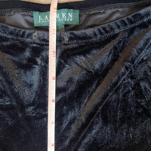 Lauren Ralph Lauren Velvet Pants Women’s Size Large Black Wide Leg Pullon - Picture 5 of 10