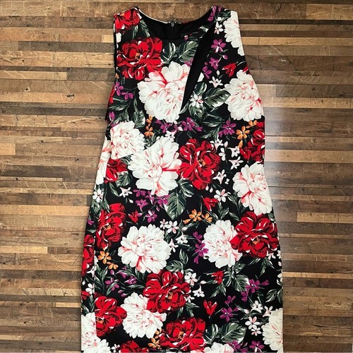 Alexia Admor Scuba Floral Sheath Sleeveless Dress Black Sz 14 - Picture 15 of 16