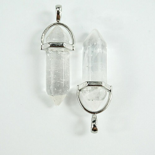 Collar Colgante de Cuarzo Chakra Cristales Cordón Cristal Plata REGALO ESPIRITUAL REINO UNIDO - Imagen 9 de 28